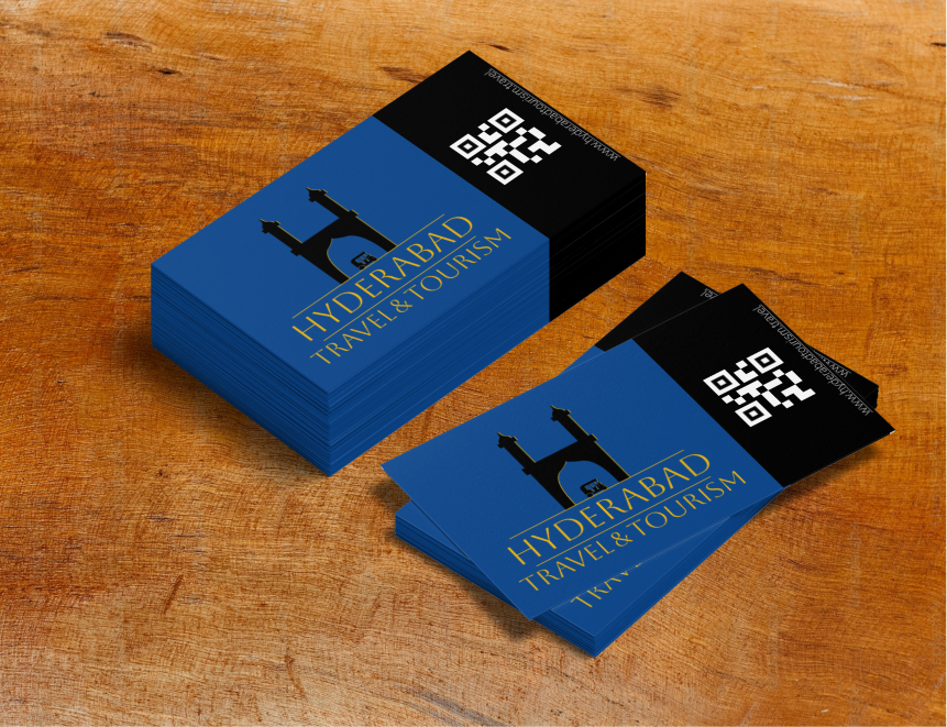 Mockup of logo printed on a stack of business cards